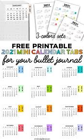 Free 2021 Calendar Tabs Stickers Lovely Planner In 2020 Bullet Journal Printable Calendar Printable Calendar Template