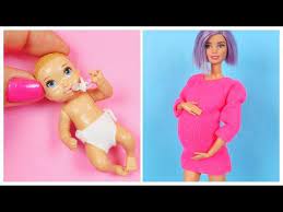 How To Make Barbie Hacks And Crafts Diy Pregnant Barbie Baby Miniature Doll Pacifier Cradle Bed Home Diy Pregnant Barbie Baby Barbie Diy Barbie Clothes