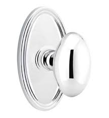 None of emtek's privacy locks have a button in the middle of the knob. Emtek 8220 3 1 2 Privacy Door Knob Set With Oval Rosette Without Cf Mechanism