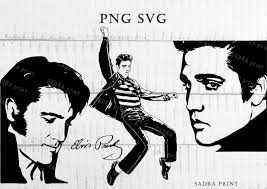 4 Different Files in SVG PNG JPG Files Elvis Presley Silhouette Wall Art  Print Files for Cut Instant Digital Files