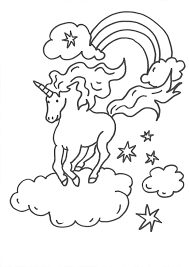 Kostenlose Malvorlage Einhorner Einhorn Und Regenbogen Zum Ausmalen