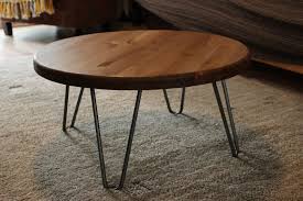 Wooden Rustic Vintage Industrial Round Low Coffee Table With Etsy Round Wood Coffee Table Round Wooden Coffee Table Round Metal Coffee Table