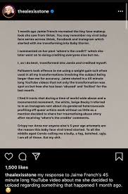 Alexis Stone responds to the Jamie French drama in an instagram post. :  r/BeautyGuruChatter