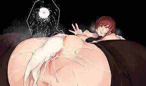 1girls 2d after orgasm after sex afterimage ass before sex black  background chainsaw man cum cum in pussy cum inside female highres  impregnation lying makima (chainsaw man) mamimi (artist)