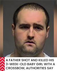 A father in New York admitted to firing a crossbow at his wife while she  was holding their 3-week-old daughter, injuring the mom and killing the  baby. https://tinyurl.com/22zqvrqd
