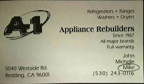 Maybe you would like to learn more about one of these? A 1 Appliance 5040 Westside Rd Redding Ca Major Appliances Mapquest