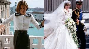 According to diana's wedding day makeup artist, barbara daly , diana accidentally left a spot of perfume on her gorgeous david and elizabeth emanuel wedding. The Crown S Emma Corrin Needed 10 People To Wear Replica Of Diana S Wedding Dress Lifestyle News The Indian Express