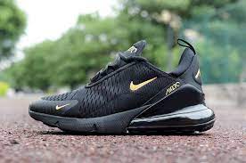 The 270 is a beautiful fusion of air max genealogy, combining the legendary looks of the 180 and the 93. Nike Air Max 270 Black Gold Nike Shoes Air Max Nike Air Max 270 Nike Air Max 270 Black