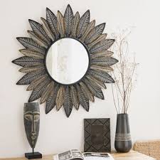 Runder Spiegel Blatter Mit Metallrahmen D81 Miniya Maisons Du Monde