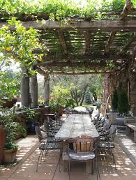 Vanites Pergola Rustique Repas Jardin Terrasse Jardin