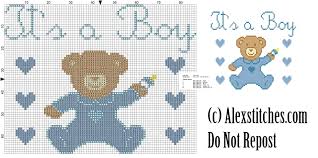 Come vi ho già detto, ho avuto dei seri problemi con internet, che non potevo collegarmi al pc, così nel frattempo. Baby Bear Onesie It S A Boy Cross Stitch Pattern Free Cross Stitch Patterns By Alex Baby Cross Stitch Patterns Cross Stitch Baby Cross