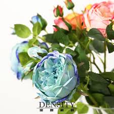 密度家居美式渐变蓝色绢布假花玫瑰花家居客厅仿真花软装花艺搭配 vegetables cabbage