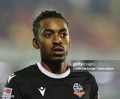 Bolton Wanderers' Cameron Jerome heads the ball just wide of the goal...  News Photo