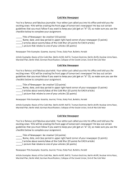It is quite a common activity for students to write something intended for publication. Cold War Newspaper