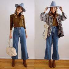 Wide Leg Jeans And Wide Brim Hats Thrifted Outfits Outfits Winter Fashion Outfits