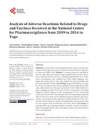 Bienvenue sur la page officielle de l'université de lomé Pdf Analysis Of Adverse Reactions Related To Drugs And Vaccines Received At The National Centre For Pharmacovigilance From 2009 To 2016 In Togo