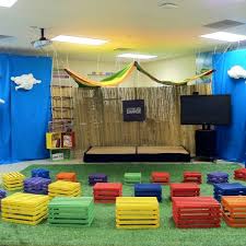 Great inspiration for a kidmin pastor or leader looking to redo their space! Childrens Ministry Ideas Kids Church Decor Kids Church Rooms Church Nursery