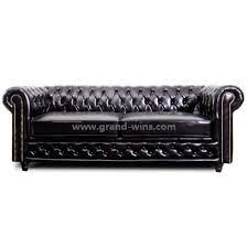 Pindall 95'' genuine leather rolled arm chesterfield sofa. China Black Leather Sofa Chesterfield Double Seat For Meeting Room Of Bar China Waiting Sofa Counch