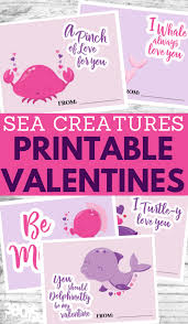 Under the sea shape match printable. Printable Sea Creatures Valentine Cards For Kids 3 Boys And A Dog