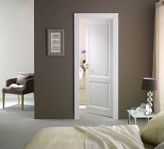 Porte D Entree Pleine Blanche En Bois Modele Karine Porte Interieure Portes Blanches Moulure Porte