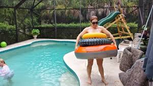 Birthday party feast and more. Homemade Pool Slide