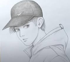 How To Draw A Boy With Cap For Beginners Cool Easy Drawings Girl Drawing Sketches Pencil Drawings Of Girls