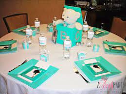 Tiffany Theme Christening Table Tiffany Baby Showers Baby Shower Princess Baby Bear Baby Shower