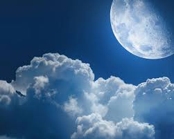 High Quality Blue Sky Clouds Moon Nature Up Wallpaper In