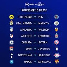 قرعة دور الـ16 من دوري أبطال أوروبا 2019 2020 Champions League Dortmund Uefa Champions League
