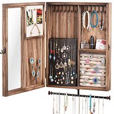Maybe you would like to learn more about one of these? Keebofly Wall Mounted Jewelry Organizer Box Rustic Wood Large Space Jewelry Cabinet Holder For Necklaces Earrings Bracelets Ring Holder And Accessories Carbonized Black Pricepulse
