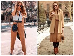 Taba rengi pantolon üstüne hardal sarısı. Camel Renk Nasil Kombinlenir