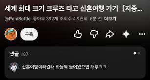 유튜버 빠니보틀 여자친구랑 신혼여행 컨덴츠 - 에펨코리아