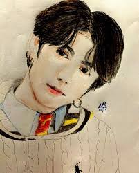 Using a spray fixative or varnish. Color Pencil Art Of Jeon Jungkook Pencil Drawings Drawings Illustration People Figures Celebrity Musicians Artpal