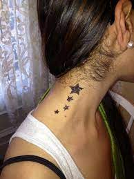 Simple Star Tattoo On Neck For Women Cool Tattoo Designs Star Tattoos Neck Tattoo Neck Tattoos For Men