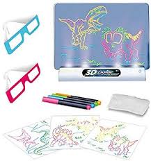 Magic Pad For Kids Light Up 3d Light Up Drawing Board Educational Dinosaur Doodle Magic Glow Pad Creative Activities For Kids Gifts For Kids Toddler Gifts