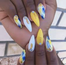 I've currently found about 8,000 options, but i narrowed it down to the 20 best gel nail i'm usually not a fan of yellow and blue nail polish (especially together), but this gel nail design kiiiinda has me ready to branch out. 20 Off Storewide At Aucoinbeauty Com Makep Instamakeup Cosmetic Cosmetics Envywear Fashion Eyesha Yellow Nails Design Yellow Nails Yellow Nail Art