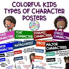 In This Product You Will Receive The Following Types Of Character Posters With A Colorful Kids Theme Flat Characte Character Character Anchor Chart Antagonist
