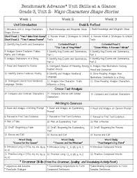 Benchmark Advance Grade 3 Unit Skills At A Glance Benchmark Advance Benchmark Literacy Curriculum Mapping