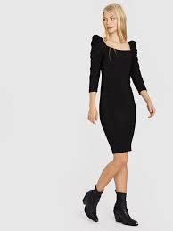 Siyah Quzu Karpuz Kol Elbise Lc Waikiki Elbise Moda Stilleri Mankenler