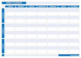 Weekly planner 7 day weekly schedule template. Weekly Calendar Weekly Schedule Calendar Best