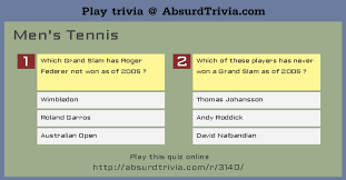 It is fun for everybody to watch and play. Trivia Quiz Men S Tennis