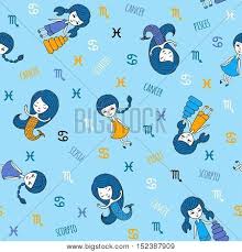 Gemini zodiac sign vector image on vectorstock. Seamless Pattern Cute Vector Photo Free Trial Bigstock