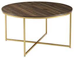 Verrazano rectangular coffee table 72 w x 36 d grey oak brushed pewter decorist. 36 Coffee Table With X Base Transitional Coffee Tables By Walker Edison Houzz