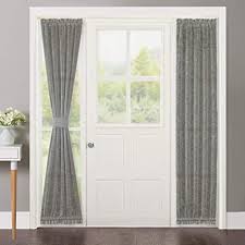 Check spelling or type a new query. Amazon Com Nicetown Sidelight Curtain For Front Door French Door Curtain Sheer French Door Panel Curtains With Tieback Linen Textured Door Window Curtain Dark Grey 30 Inches Wide X 72 Inches Long