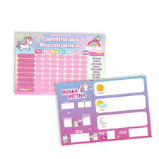 Quadro De Incentivo Infantil + Quadro Minha Rotina Tema Unicórnio |  Amazon.com.br
