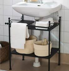 Keep A Tidy Bathroom With Ikea Ronnskar Sink Shelf It S Perfect For Smaller Spaces Sink Shelf Sink Storage Small Bathroom Storage