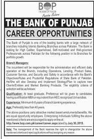 Sign in to create your job alert for bank manager jobs in united states. Bank Of Punjab Bop Jobs 2021 Branch Manager Advertisement Apply Online