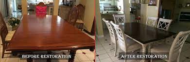 I went through the whole can of furniture refinisher and had to go back to lowes for more. Furniture Medic In Carol Steam Il Wood Table And Tabletop Restoration