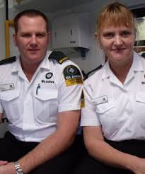DOUBLE CREWING: Newly appointed paramedics Tim Batson and Meg de Joux are ...