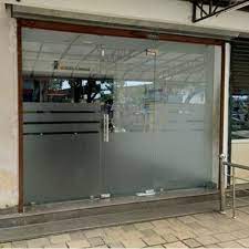 Our glass doors are supplied as a complete set including a floor mounted hydraulic spring and guardsman style handle along with. Frosted Glass Swing Office Entrance Glass Door Rs 18000 Piece Chamakalayil Trading Company Id 20928935655
